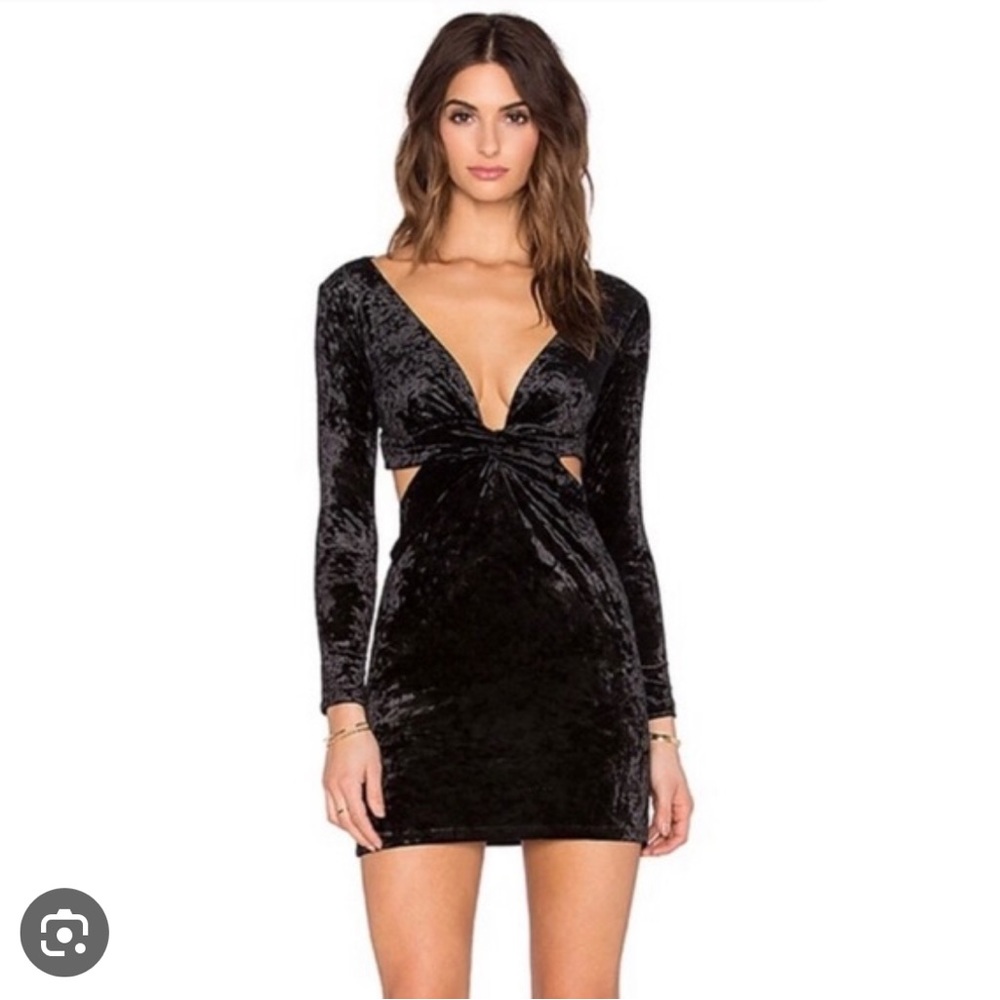 Blue Life Black Velvet Cutout Dress